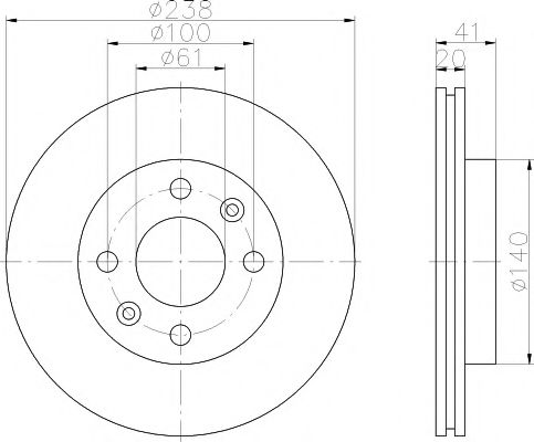 Тормозной диск BEHR/HELLA 8DD 355 101-261