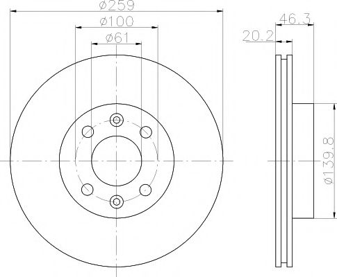 Тормозной диск BEHR/HELLA 8DD 355 101-281