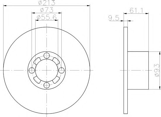 Тормозной диск BEHR/HELLA 8DD 355 106-161