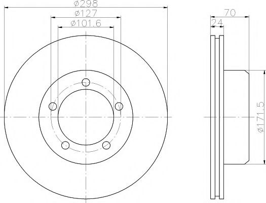 Тормозной диск BEHR/HELLA 8DD 355 103-161