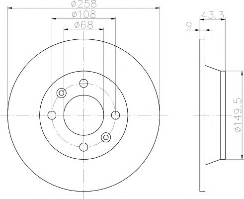 Тормозной диск BEHR/HELLA 8DD 355 102-091