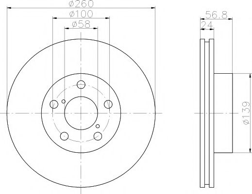 Тормозной диск BEHR/HELLA 8DD 355 105-321