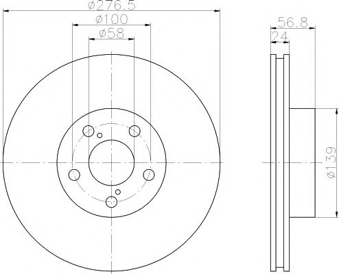 Тормозной диск BEHR/HELLA 8DD 355 118-101
