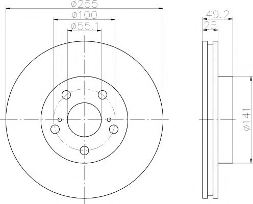 Тормозной диск BEHR/HELLA 8DD 355 104-891