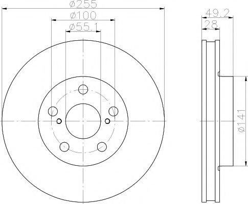 Тормозной диск BEHR/HELLA 8DD 355 104-901