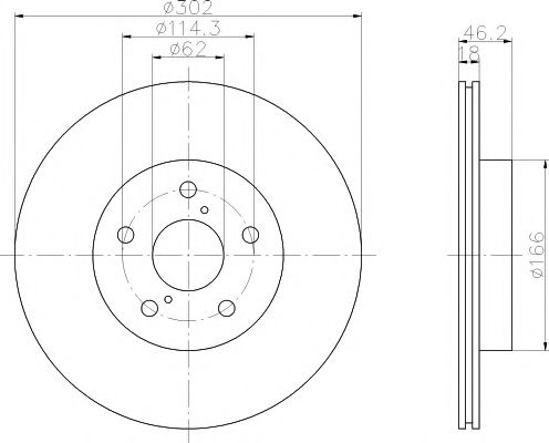 Тормозной диск BEHR/HELLA 8DD 355 106-261