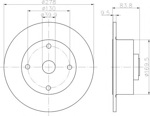 Тормозной диск BEHR/HELLA 8DD 355 100-101