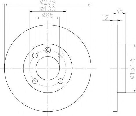 Тормозной диск BEHR/HELLA 8DD 355 100-131