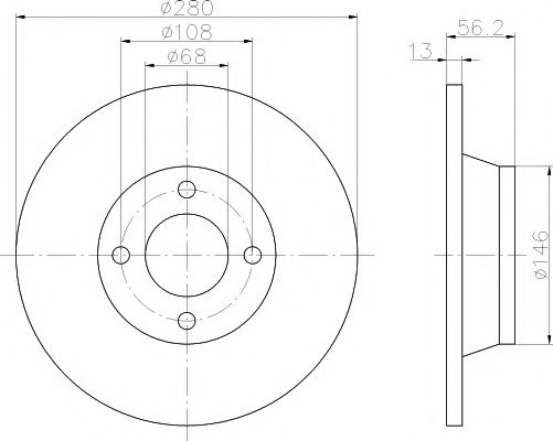Тормозной диск BEHR/HELLA 8DD 355 103-071