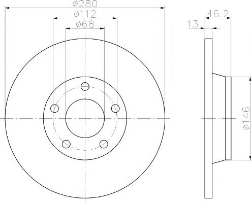 Тормозной диск BEHR/HELLA 8DD 355 104-171