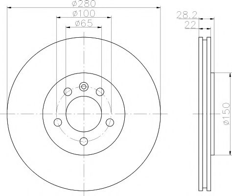 Тормозной диск BEHR/HELLA 8DD 355 102-741