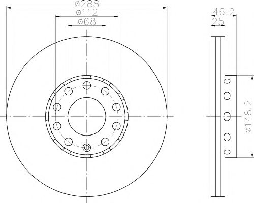 Тормозной диск BEHR/HELLA 8DD 355 102-821