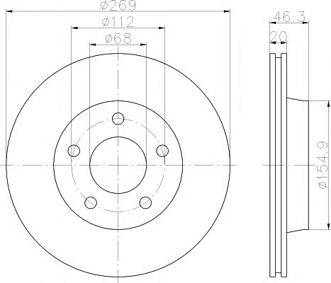 Тормозной диск BEHR/HELLA 8DD 355 101-351