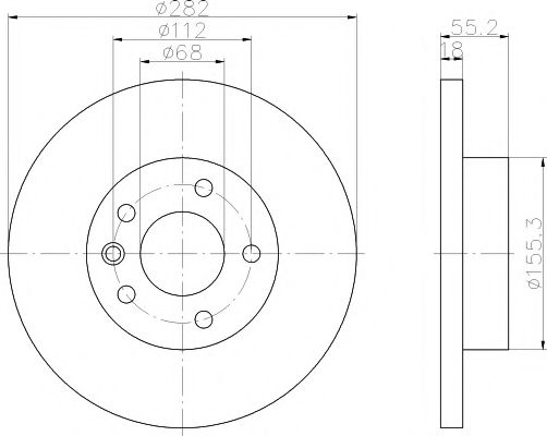 Тормозной диск BEHR/HELLA 8DD 355 105-571