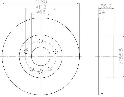 Тормозной диск BEHR/HELLA 8DD 355 105-591