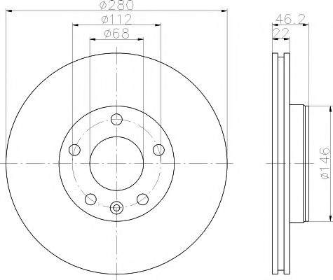 Тормозной диск BEHR/HELLA 8DD 355 105-531