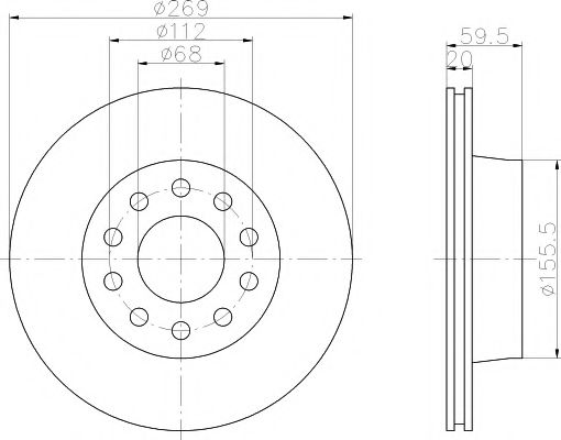 Тормозной диск BEHR/HELLA 8DD 355 122-131