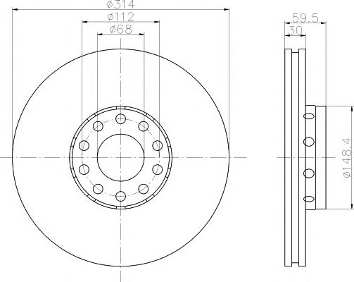 Тормозной диск BEHR/HELLA 8DD 355 104-351