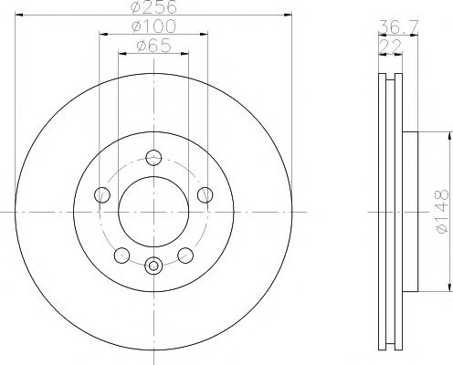 Тормозной диск BEHR/HELLA 8DD 355 106-751
