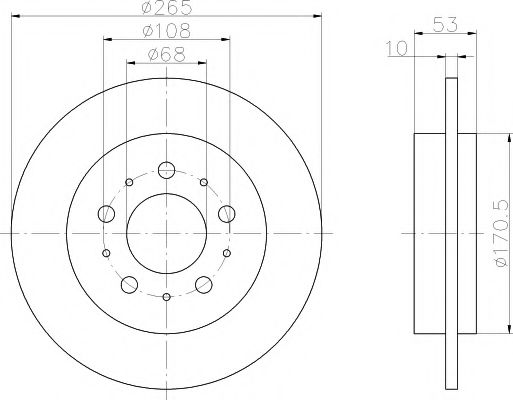 Тормозной диск BEHR/HELLA 8DD 355 102-261