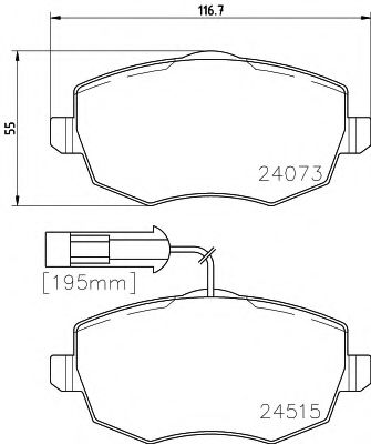 Тормозные колодки BEHR/HELLA 8DB 355 012-851