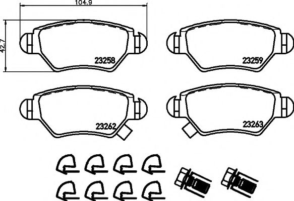 Тормозные колодки BEHR/HELLA 8DB 355 019-271