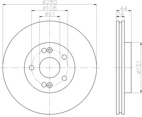 Тормозной диск BEHR/HELLA 8DD 355 108-631