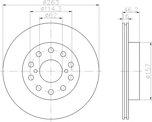 Тормозной диск BEHR/HELLA 8DD 355 108-711