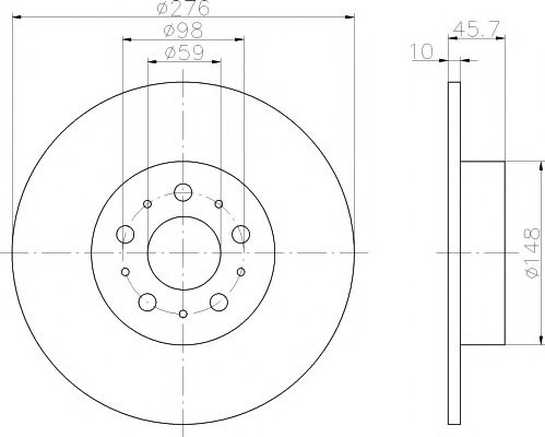 Тормозной диск BEHR/HELLA 8DD 355 108-731