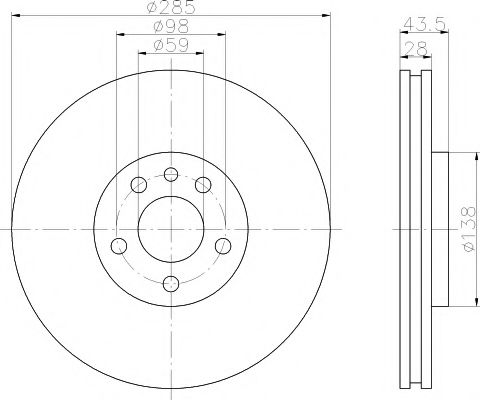 Тормозной диск BEHR/HELLA 8DD 355 108-761