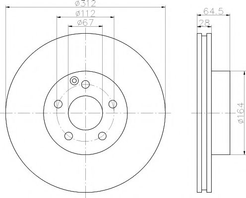 Тормозной диск BEHR/HELLA 8DD 355 121-241