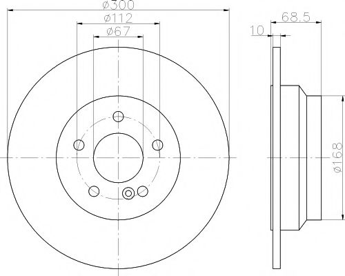 Тормозной диск BEHR/HELLA 8DD 355 108-841