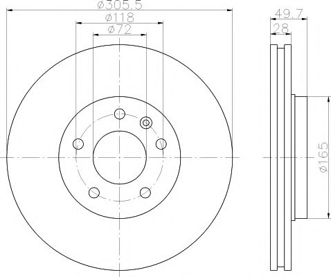 Тормозной диск BEHR/HELLA 8DD 355 108-951