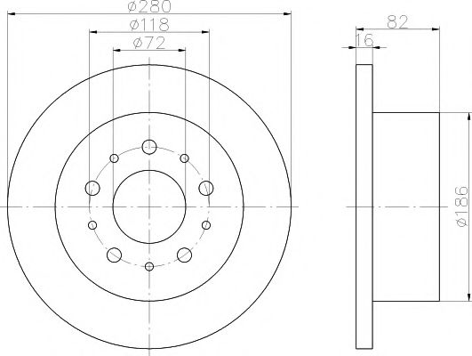 Тормозной диск BEHR/HELLA 8DD 355 108-961