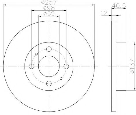 Тормозной диск BEHR/HELLA 8DD 355 117-931
