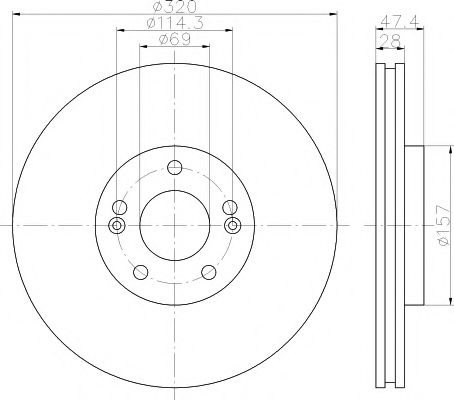 Тормозной диск BEHR/HELLA 8DD 355 117-971