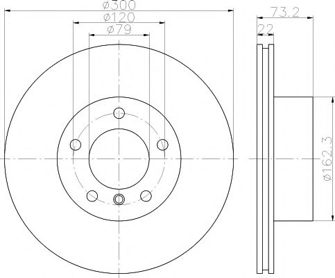 Тормозной диск BEHR/HELLA 8DD 355 121-551