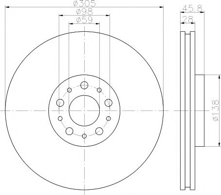 Тормозной диск BEHR/HELLA 8DD 355 117-951