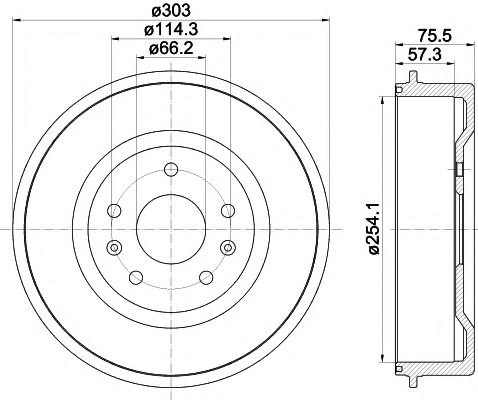Тормозной барабан BEHR/HELLA 8DT 355 301-731