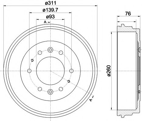 Тормозной барабан BEHR/HELLA 8DT 355 301-841