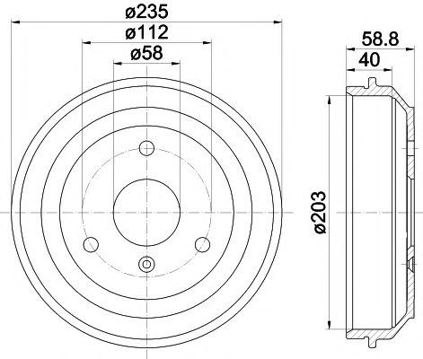 Тормозной барабан BEHR/HELLA 8DT 355 301-851