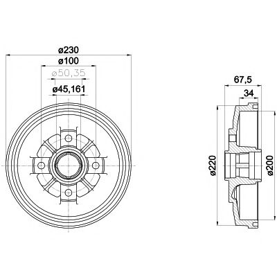 Тормозной барабан BEHR/HELLA 8DT 355 301-941