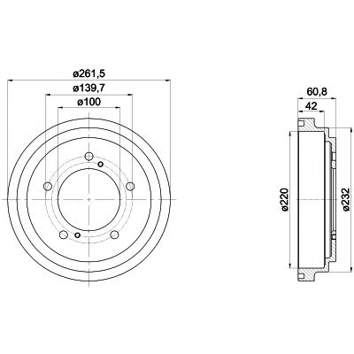 Тормозной барабан BEHR/HELLA 8DT 355 301-951