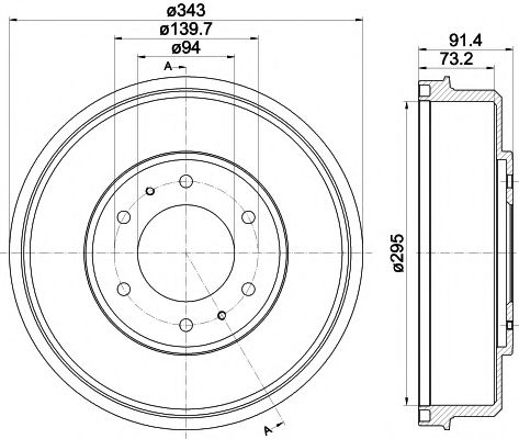 Тормозной барабан BEHR/HELLA 8DT 355 301-821