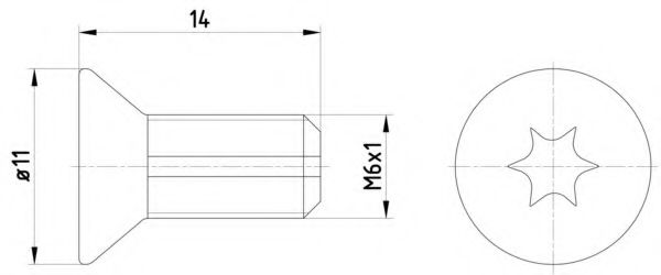 Болт, диск тормозного механизма BEHR/HELLA 8DZ 355 209-121
