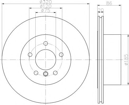 Тормозной диск BEHR/HELLA 8DD 355 119-201
