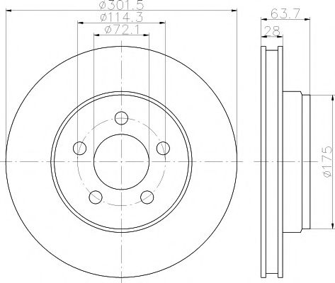 Тормозной диск BEHR/HELLA 8DD 355 119-241