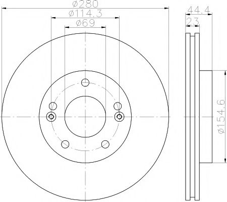 Тормозной диск BEHR/HELLA 8DD 355 118-371