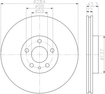 Тормозной диск BEHR/HELLA 8DD 355 118-411