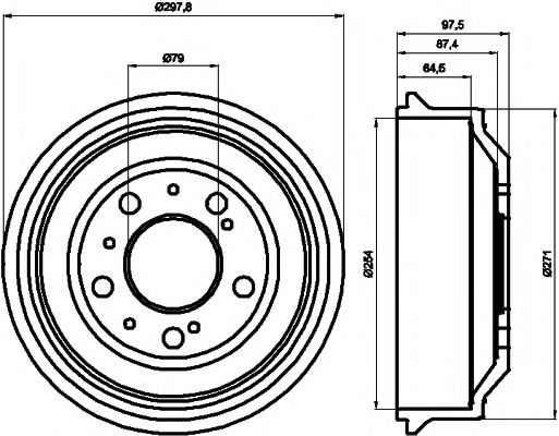 Тормозной барабан BEHR/HELLA 8DT 355 302-191